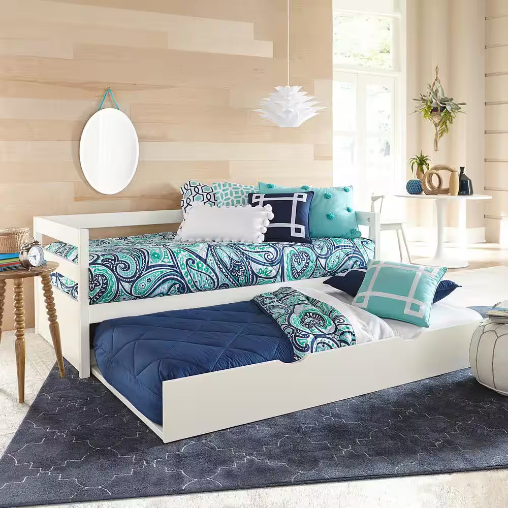 Caspian White Twin Daybed with Trundle